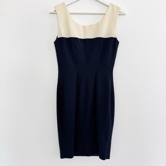 Vintage Marina Babini Wool Holiday Party Dress Cocktail Old Money in Navy Blue - Picture 10 of 10
